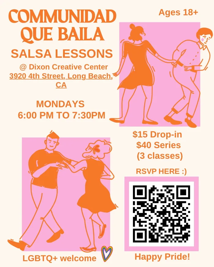 Comunidad Que Baila salsa lessons — Mondays 6 PM to 7:30 PM at Dixon Creative Center